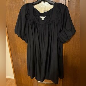 H&M NWT Black Puff Sleeve Flouncy Dress, XL